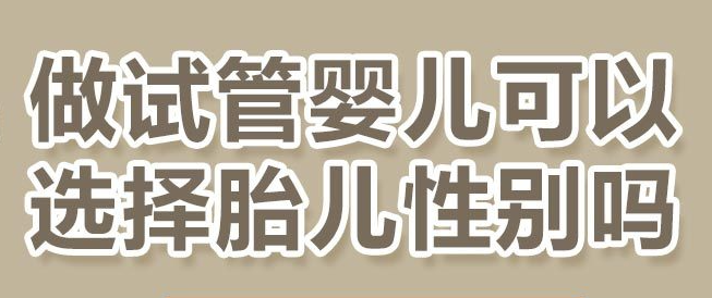 试管能决定性别